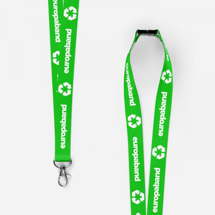 Eco RPET keycord met quadri-bedrukking + veiligheidssluiting