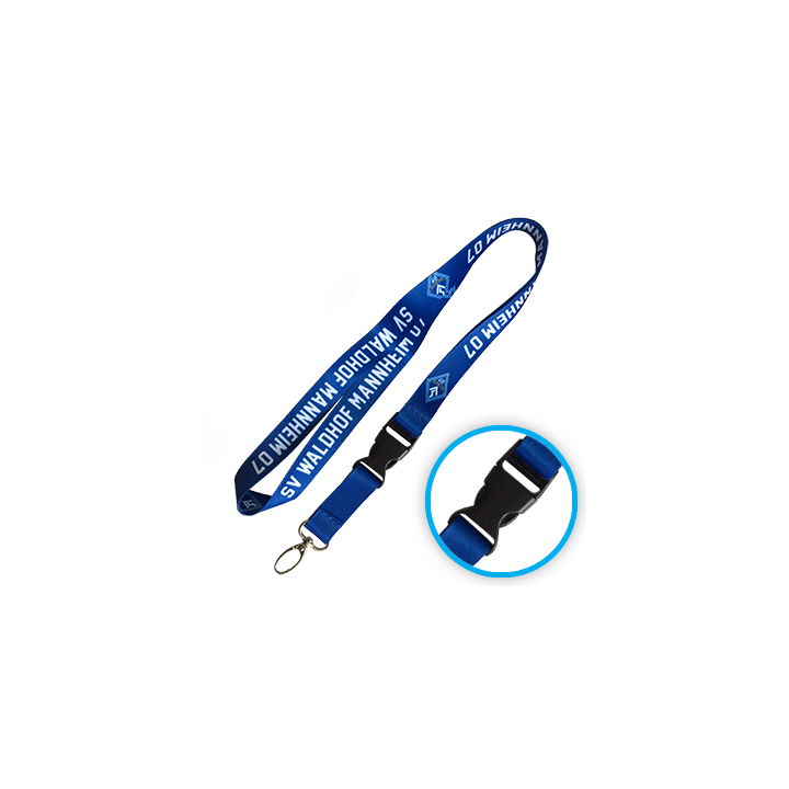 Bedrukt keycord vierkleurig + afneembare clip