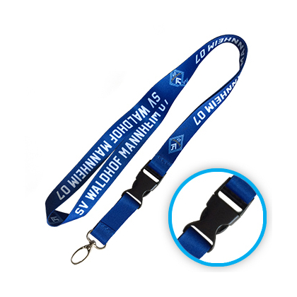 Bedrukt keycord vierkleurig + afneembare clip