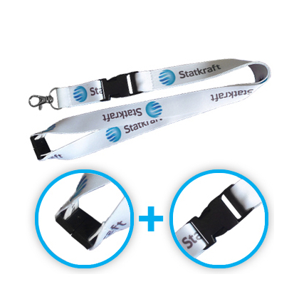 Bedrukt keycord in full colour + veiligheidssluiting en afneembare clip