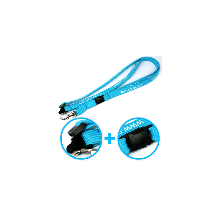 Rond keycord met veiligheidssluiting en afneembare clip