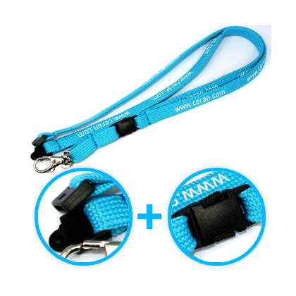 Rond keycord met veiligheidssluiting en afneembare clip