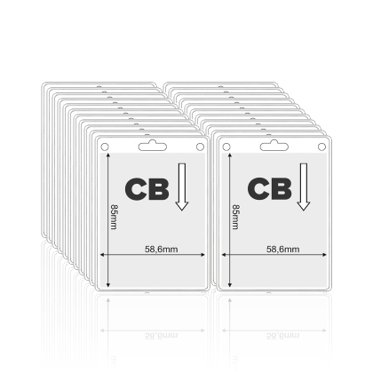 Flexibele badgehouder CB verticaal 58,6 x 85 mm