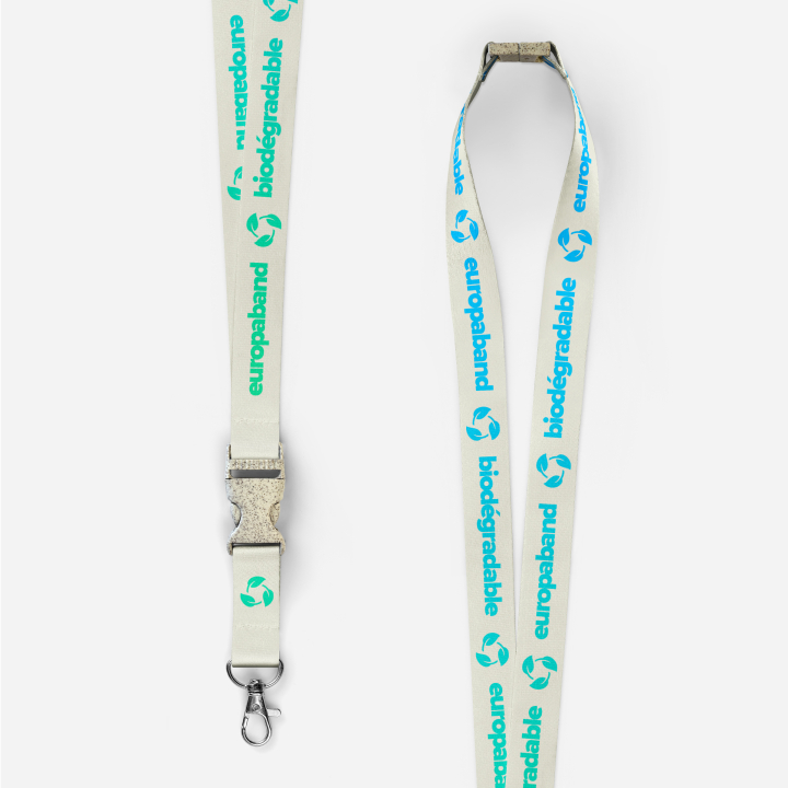 Biologisch afbreekbare keycords met veiligheidssluiting en afneembare clip
