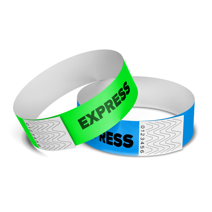 Tyvek polsbandjes Express 24u - zwarte bedrukking