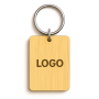 houten rechthoekige sleutelhanger met gravure