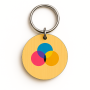 Ronde houten sleutelhanger met full colour bedrukking