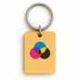 Houten Sleutelhanger Rechthoek met Full-Colour Bedrukking