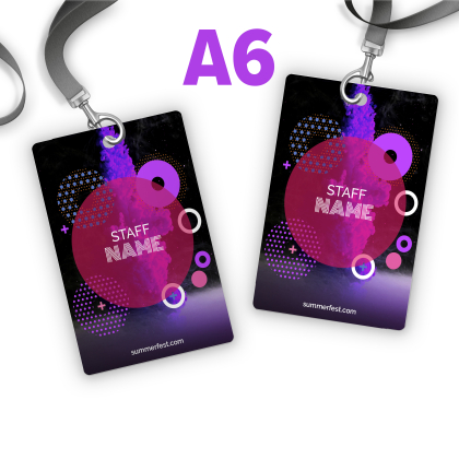Polyester badge A6 105x150 mm