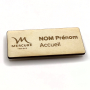 Magnetische naambadge rechthoekig 70x30 mm gegraveerd hout