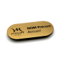 Ovale naambadge met magneet 70x30 mm gegraveerd geborsteld metaal