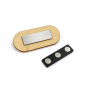 Ovale naambadge met magneet 70x30 mm van gegraveerd hout