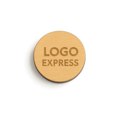 Houten consumptiemunten Express - enkelzijdig gegraveerd