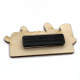 Houten naambadge op maat met magneetsluiting en lasergravure